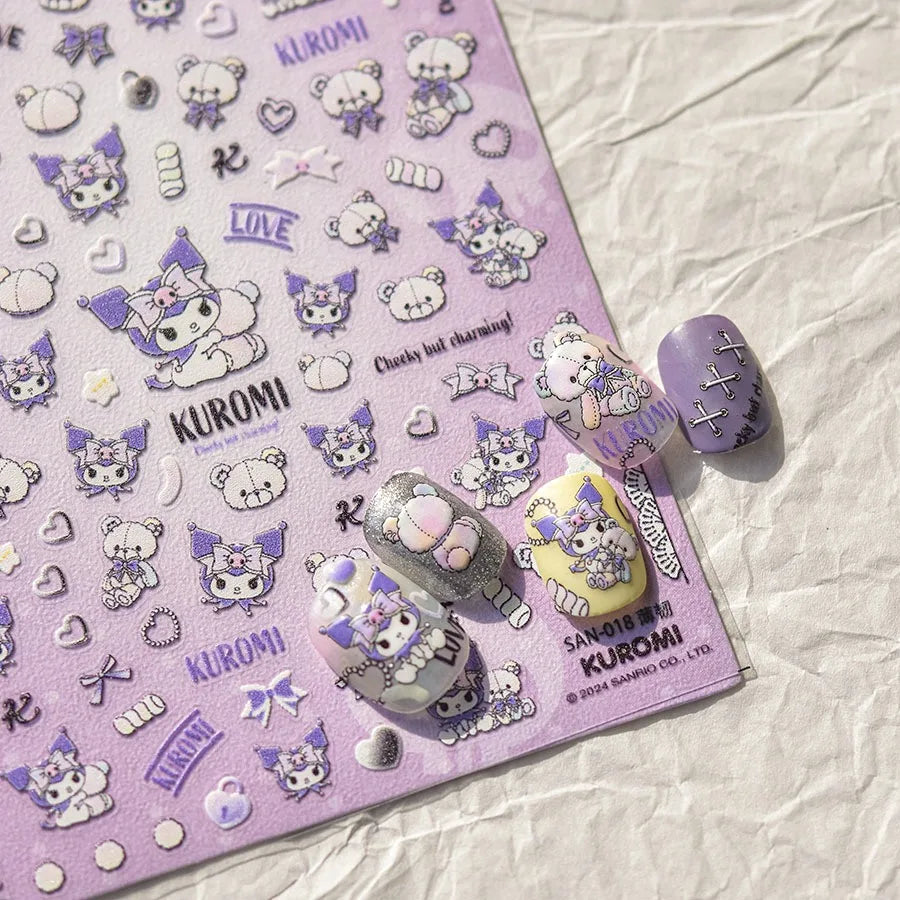 5D Anime Nail Stickers – Hello Kitty, Kuromi & Cinnamoroll