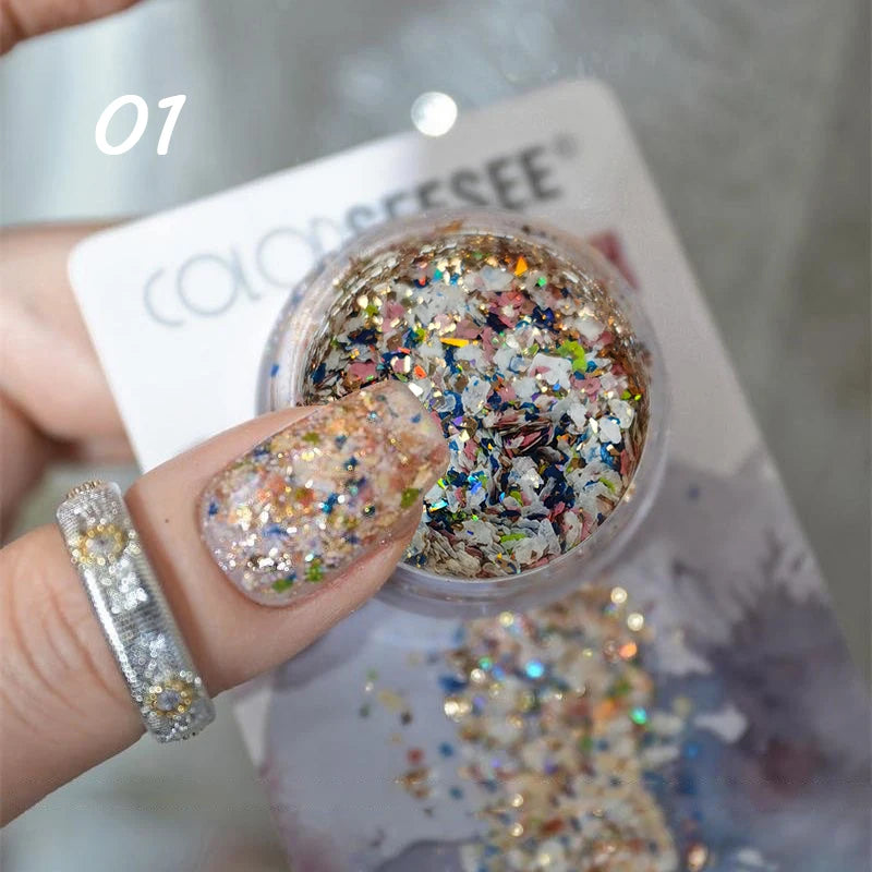 10g Gradient Pearl Nail Powder – Metallic Aurora Effect Glitter Dust for UV Gel Nail Art Decorations