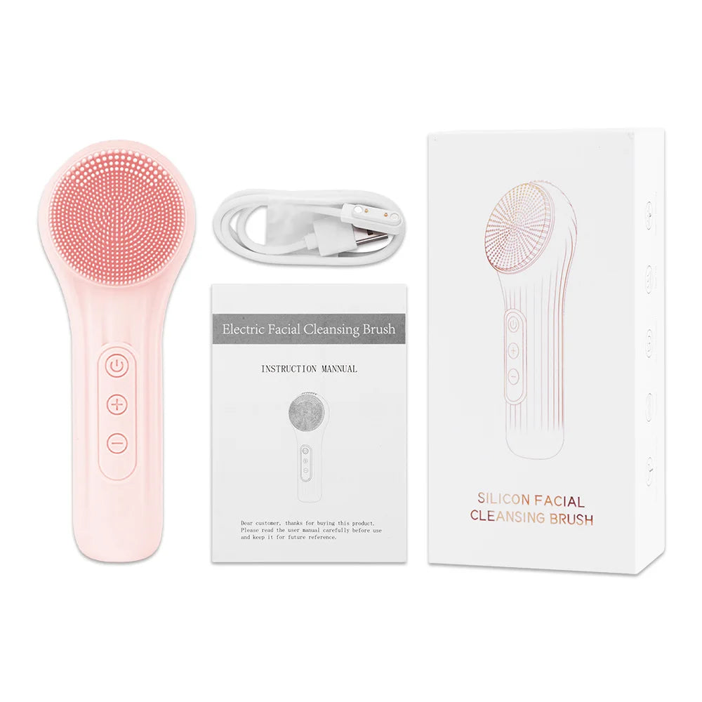 Ultrasonic Silicone Facial Cleansing Brush – Deep Pore & Blackhead Massager