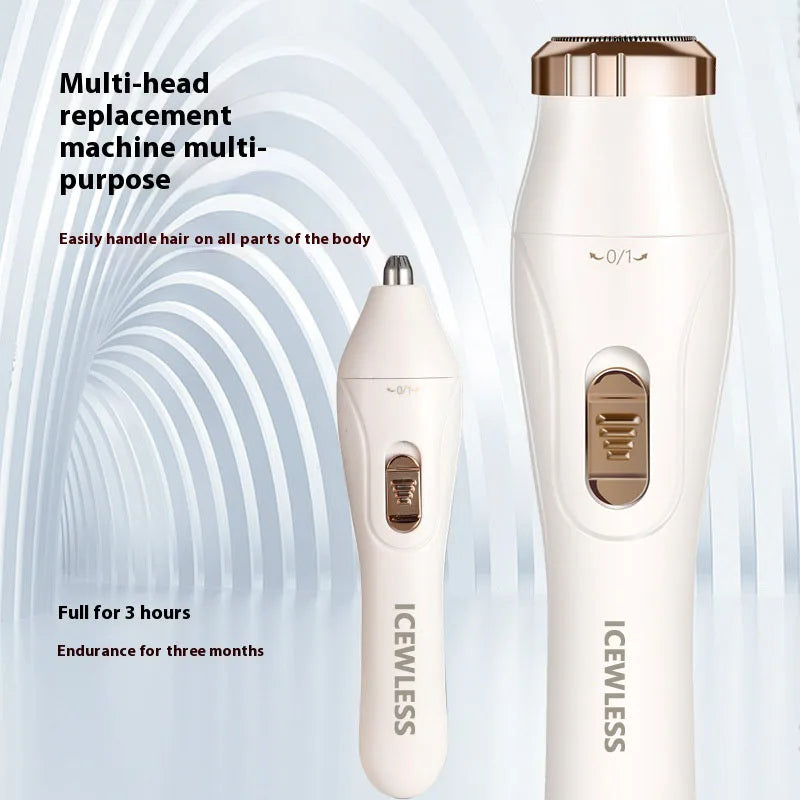 Electric Waterproof Hair Trimmer for Women – Painless Body & Facial Hair Removal