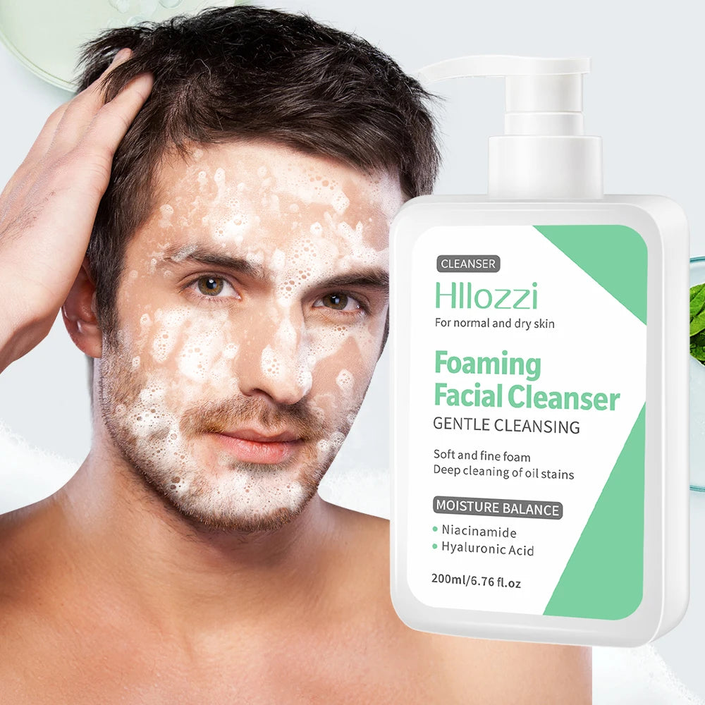 Men’s Facial Cleanser – Moisturizing, Refreshing, Oil Control, Blackhead Removal, Summer Skin Care
