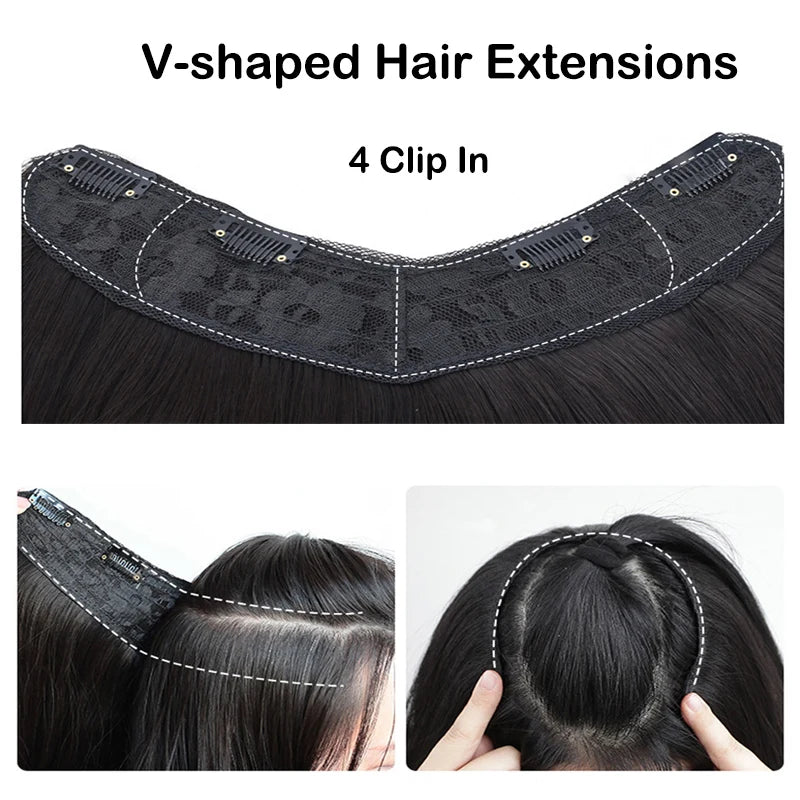 22" Synthetic Layered Hair Wig – Top Head Volume Extension