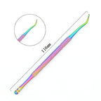 1pc Stainless Steel Dead Skin Remover – Double-Ended Cuticle Pusher & Nail Art Cleaner Tool