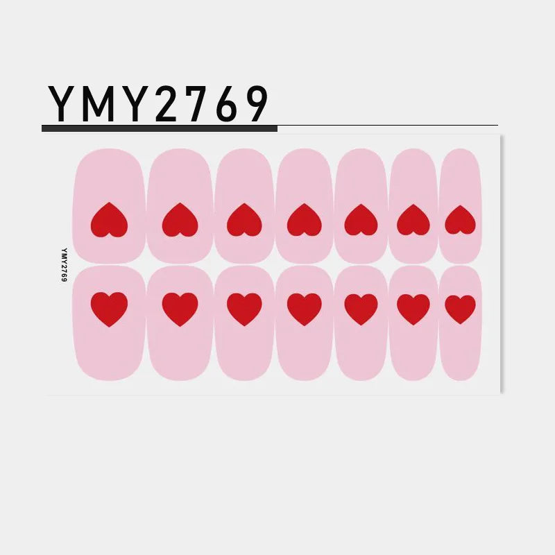 Pink Self-Adhesive Nail Sticker Strips – Foil Nail Art Set