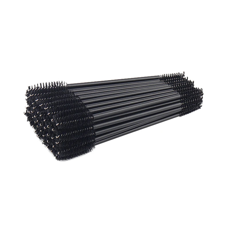 50pcs Double-Head Eyelash & Eyebrow Brushes – Micro Mascara Wands & Lash Extension Applicators