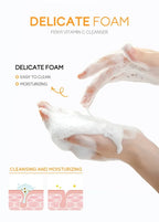 Vitamin C Facial Cleanser – Deep Cleansing, Moisturizing, Blackhead Removal Skincare Foam