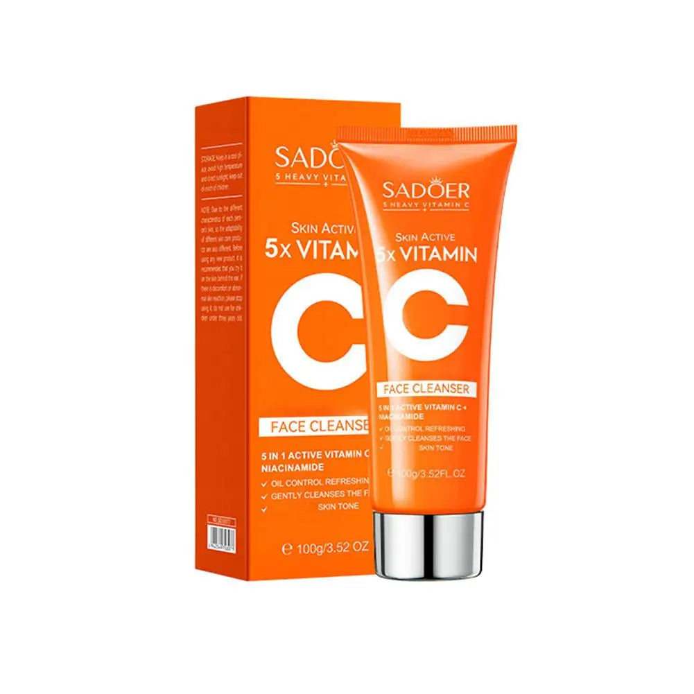 5x Vitamin C Skincare Set – Cleanser, Lotion, Eye Cream & Serum for Brightening & Even Skin Tone