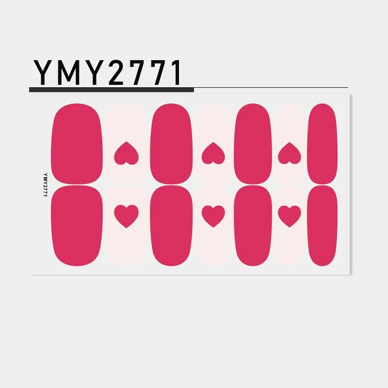 Pink Self-Adhesive Nail Sticker Strips – Foil Nail Art Set