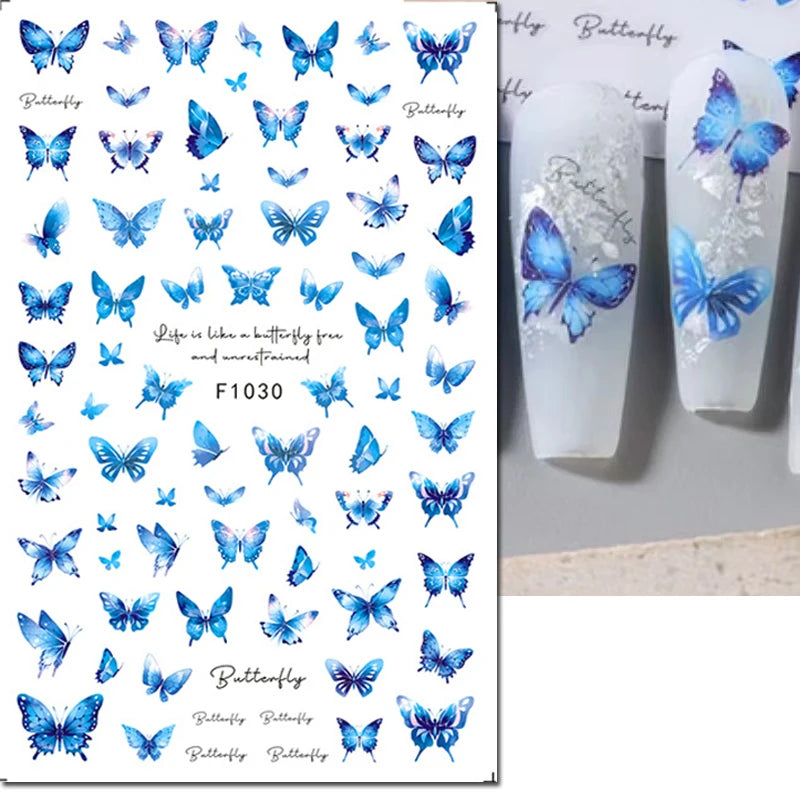 3D Floral & Butterfly Nail Art Stickers