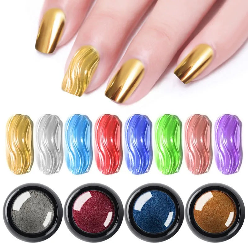 1Pc 19 Colors Nail Glitter Mirror Powder – 0.5g Chrome Dust Pigment for Nail Art & Dip Powder, JK47441