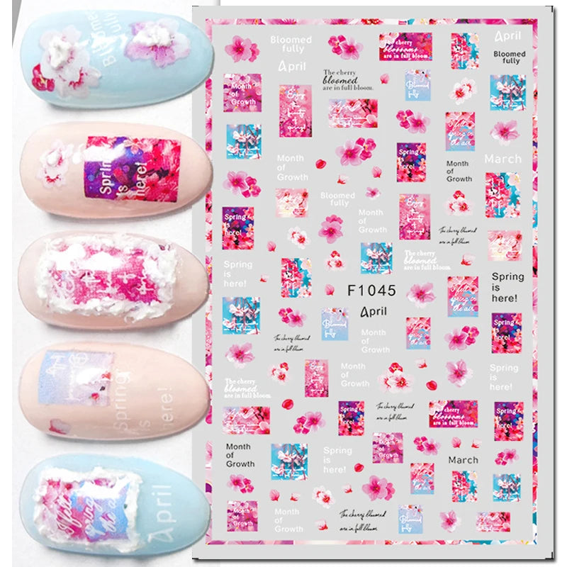 3D Floral & Butterfly Nail Art Stickers