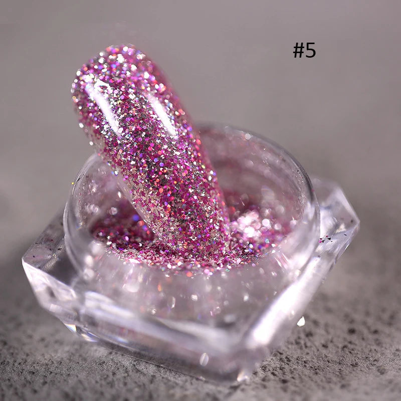 Gold Nail Mirror Glitter Powder – 50 Colors Metallic Chrome Dust Pigment for Gel Polish & Mirror Effect Manicure