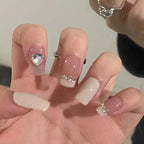 24Pc Leopard Chain Ballerina Press-On False Nails – Full Cover Reusable Tips