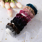 New Trendy Slim Hair Scrunchies Set – 12pcs Thin Velvet Hairbands for Women & Girls, Wholesale Rubber Bands