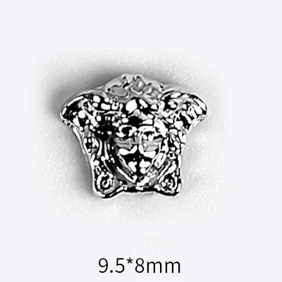 10pcs 3D Alloy Anchor Nail Charms – Gold & Silver Luxury Nail Decorations