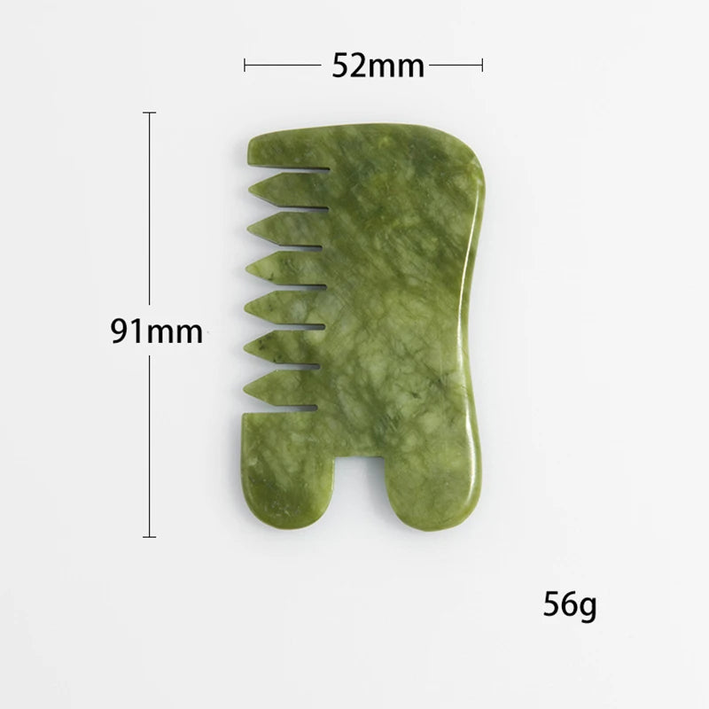 Natural Jade Comb Gua Sha Scraping Massage Tool