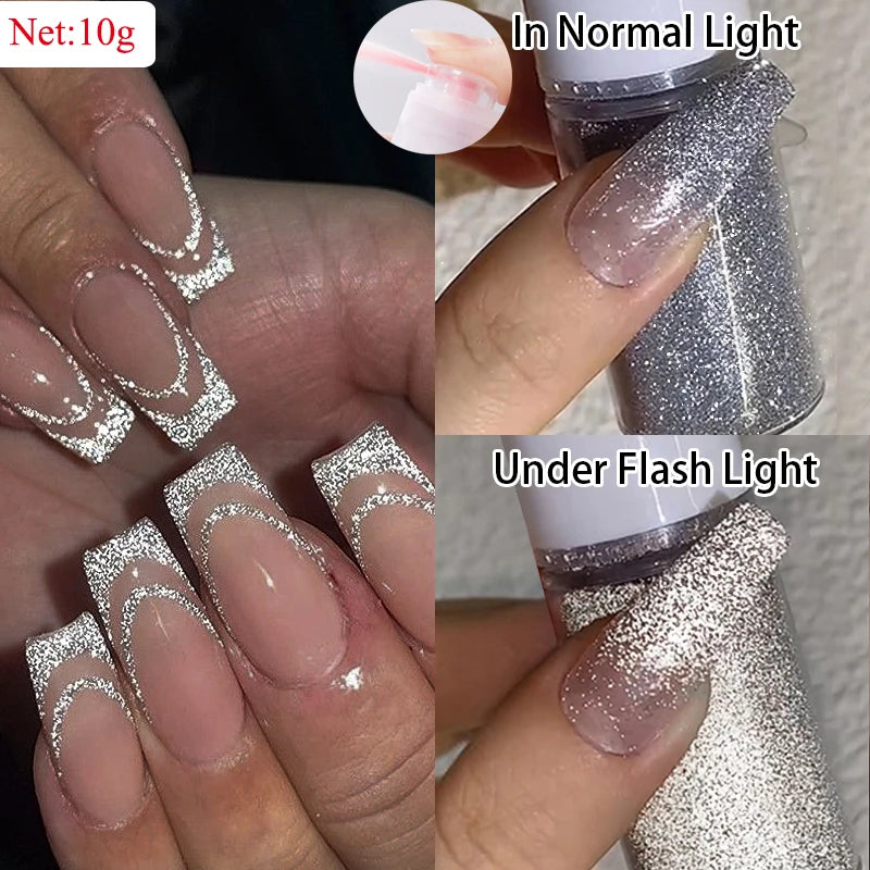 10g Gradient Pearl Nail Powder – Metallic Aurora Effect Glitter Dust for UV Gel Nail Art Decorations