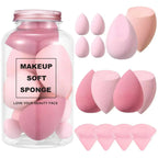 14Pcs Makeup Sponge Blender Set with Storage Bottle – Beauty Eggs, Foundation & Powder Puffs Makeup Accessories