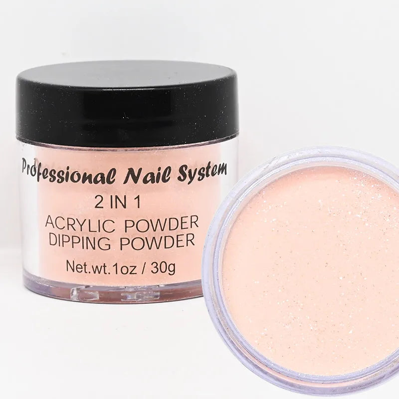 2-in-1 Acrylic & Dipping Powder – Nail Dust Pigment for French Dip, Glitter Manicure & Gel Polish, FAW53