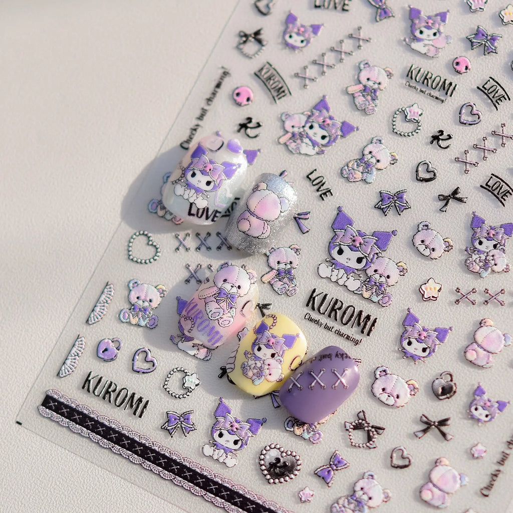 5D Anime Nail Stickers – Hello Kitty, Kuromi & Cinnamoroll
