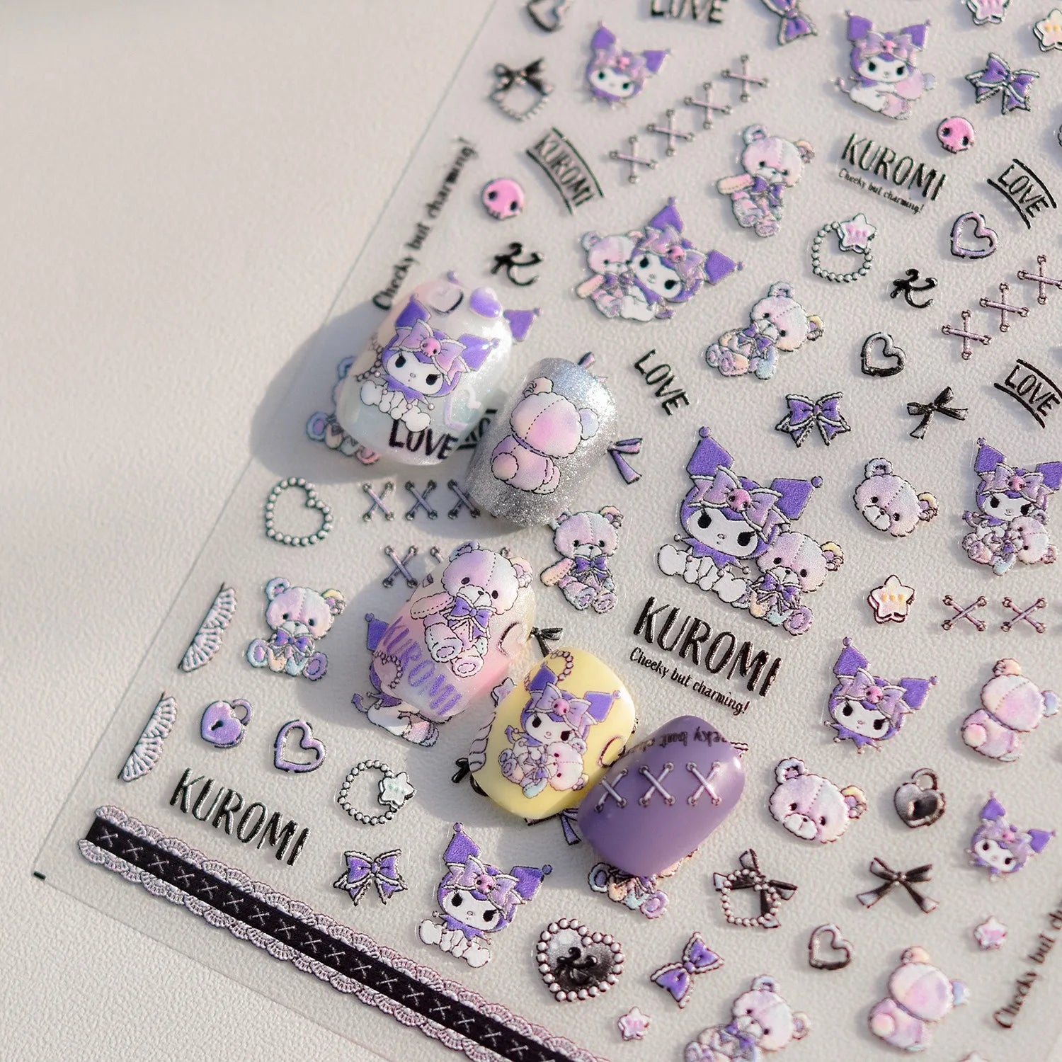 5D Anime Nail Stickers – Hello Kitty, Kuromi & Cinnamoroll