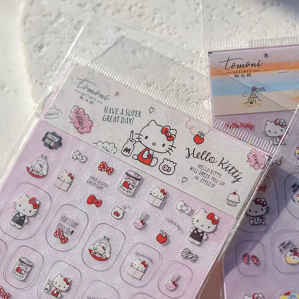 Sanrio Hello Kitty Nail Stickers – Kawaii Rainbow Cartoon Decals