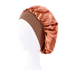 New Women’s Satin Solid Wide-Brimmed Sleeping Hat – Unisex Elastic Head Wrap Bonnet for Hair Care