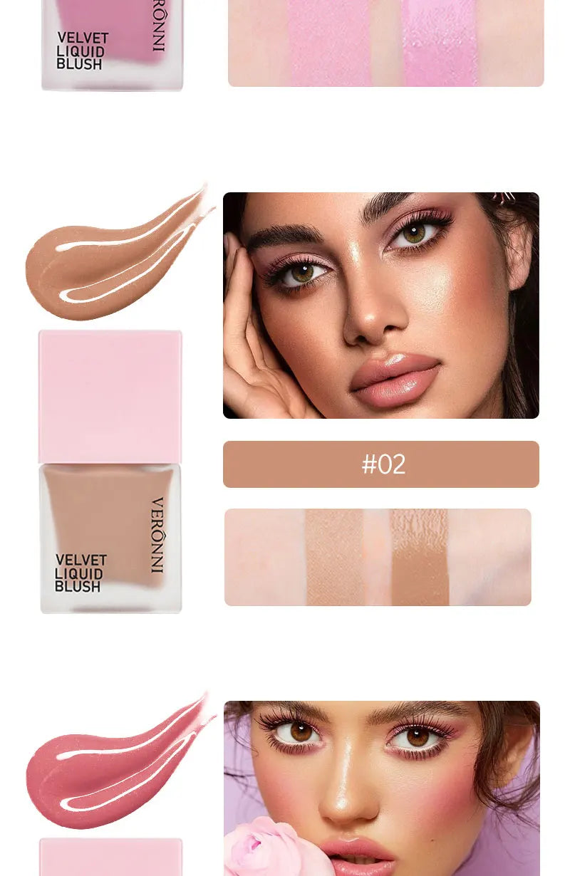 4-Color Liquid Blush – Long-Lasting, Blend able Vegan Cheek Tint