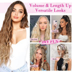 6PCS 20" Curly Synthetic Clip-In Hair Extensions – Wavy Style