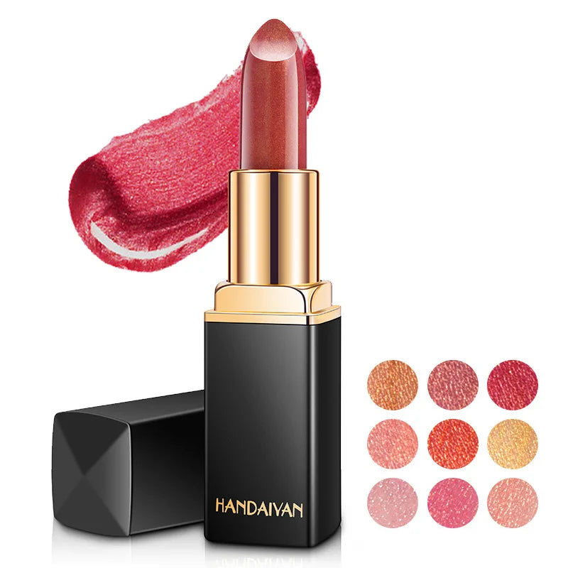 Handaiyan 9-Color Matte & Glitter Velvet Lipstick – Long-Lasting, Waterproof
