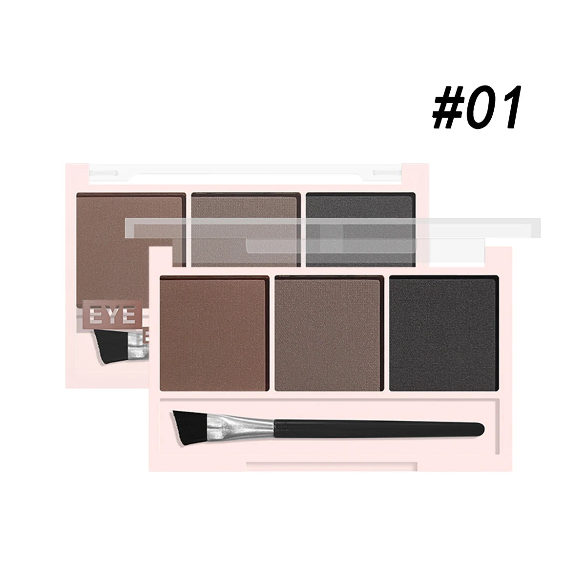 3-Color Brow Powder Kit with Brush – Long-Lasting & Natural Finish