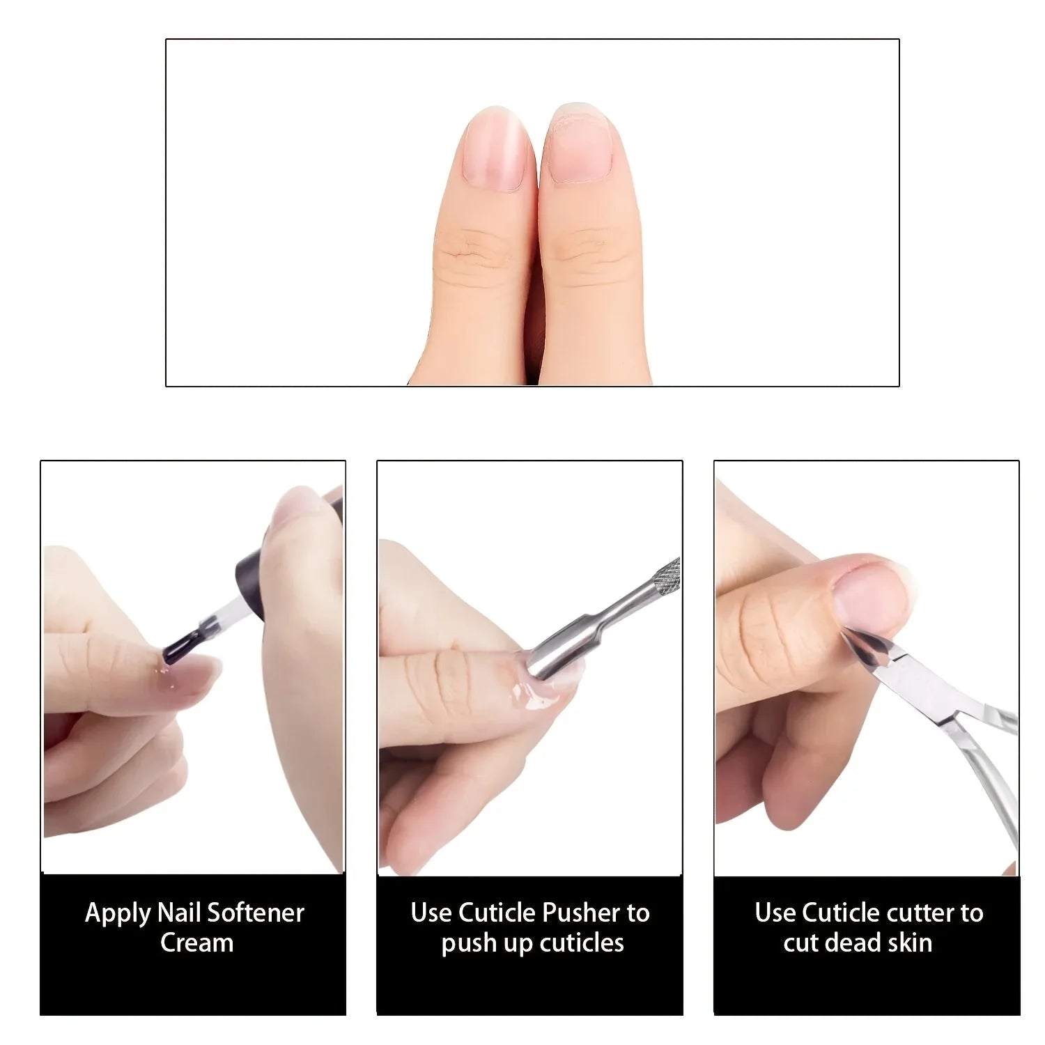 Cuticle Trimmer with Pusher – Professional Stainless Steel Cuticle Remover, Nipper & Durable Clipper Tool