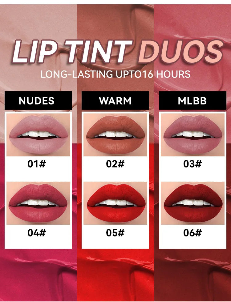 MLSMILE 6-Color Velvet Matte Lip Glaze – Waterproof, Long-Lasting, Non-Stick Lip Tint