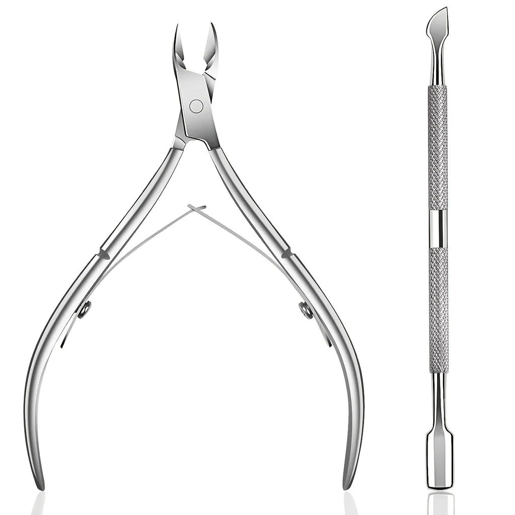Cuticle Trimmer with Pusher – Professional Stainless Steel Cuticle Remover, Nipper & Durable Clipper Tool