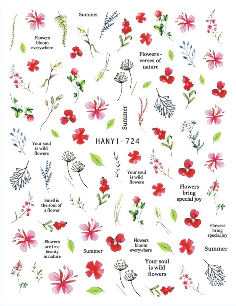 3D Floral & Butterfly Nail Art Stickers