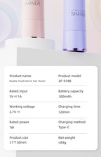 Double-Head Electric Epilator – Rechargeable Painless Hair Remover for Women