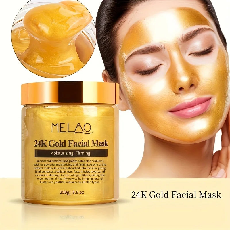 24K Gold Collagen Face Mask – Hydrating & Moisturizing Facial Mask, Skin Brightening Beauty Treatment