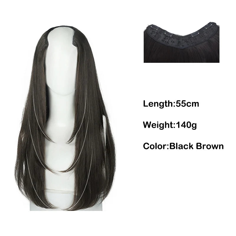 22" Synthetic Layered Hair Wig – Top Head Volume Extension