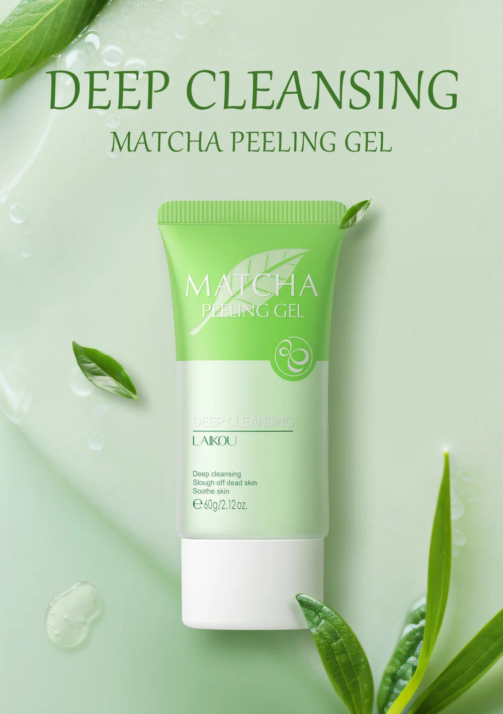 LAIKOU Sakura Moisturizing Facial Cleanser & Peeling Gel – Deep Cleanse & Exfoliate