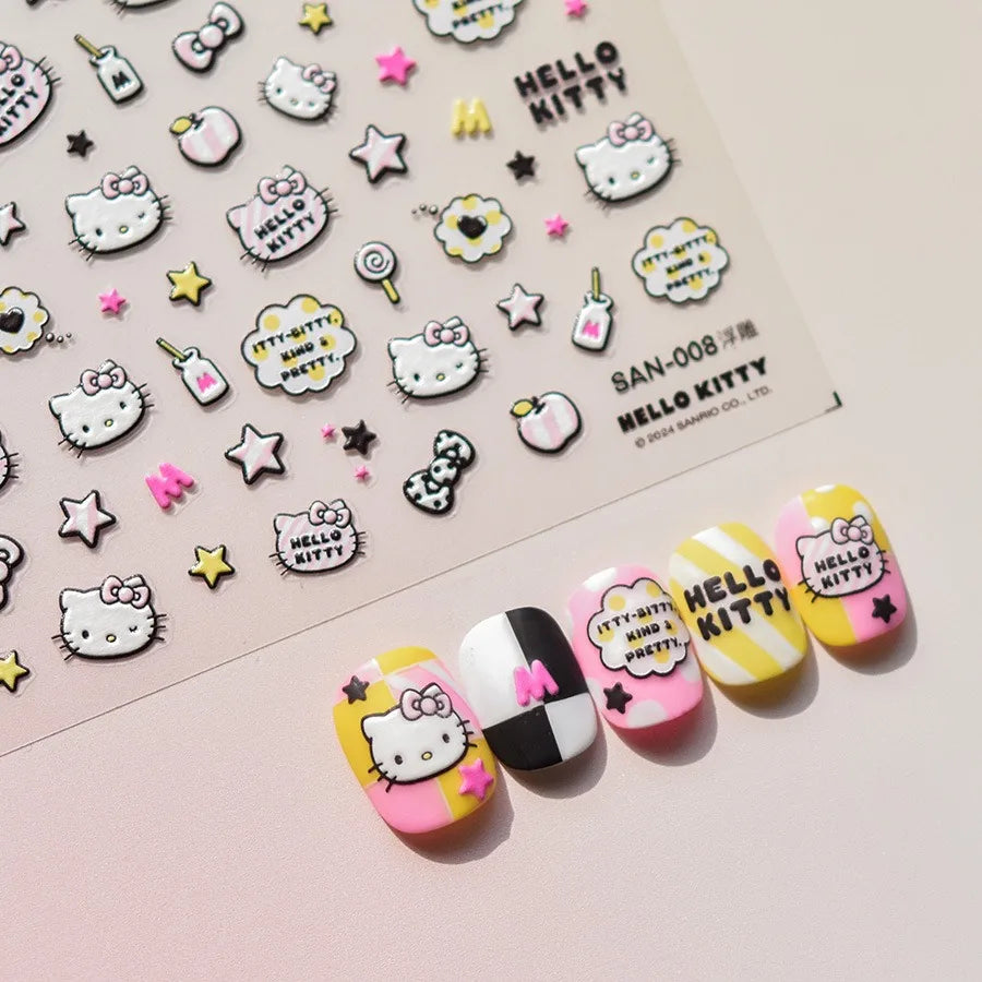 5D Anime Nail Stickers – Hello Kitty, Kuromi & Cinnamoroll