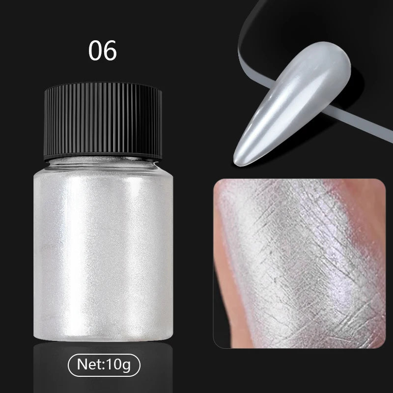 10g Gradient Pearl Nail Powder – Metallic Aurora Effect Glitter Dust for UV Gel Nail Art Decorations