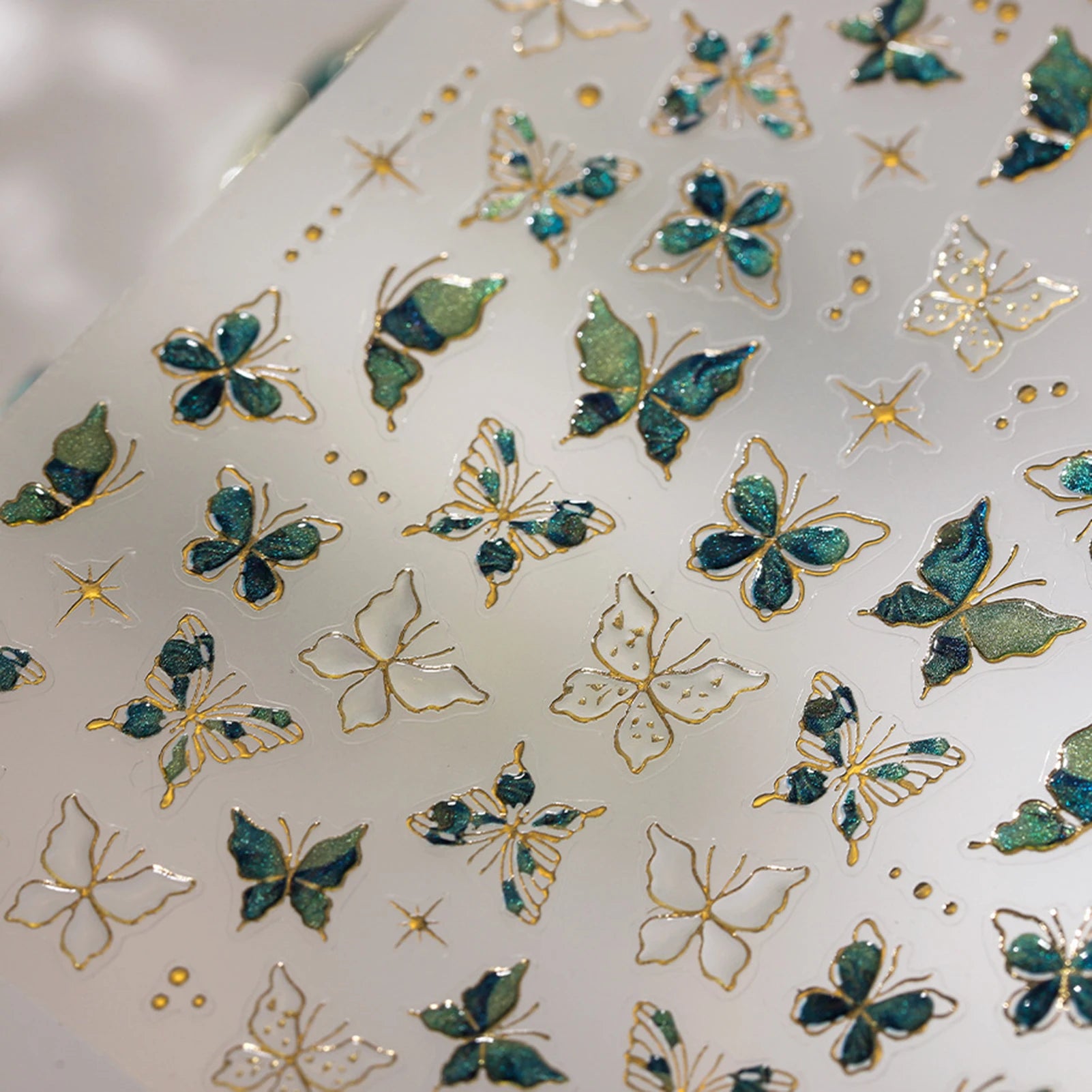 3D Gold Butterfly Nail Stickers – Self-Adhesive Decals for DIY Manicure