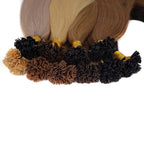 BHF Straight Flat Tip Human Hair Extensions – 1g/Strand, Keratin Fusion, Blonde & Brown