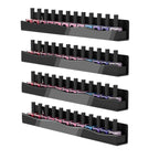 Black Acrylic Nail Polish Wall Rack – 4 Shelves, Holds 48–66 Bottles