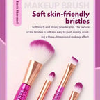 4-Piece Mermaid-Inspired Soft Makeup Brush Set with Fish-Tail Handles