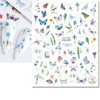 3D Butterfly & Flower Nail Art Stickers – Blue & Purple Decals for Manicure