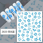 3D Y2K Hibiscus Floral Nail Stickers