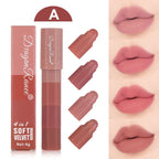Mini 4-Color Matte Lipstick Pen – Moisturizing, Long-Lasting, Highly Pigmented