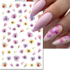 3D Y2K Hibiscus Floral Nail Stickers