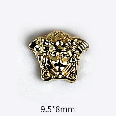 10pcs 3D Alloy Anchor Nail Charms – Gold & Silver Luxury Nail Decorations